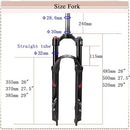 【AU STOCK】 Mountain Bicycle Suspension Forks, 26/27.5/29 inch MTB Bike Front Fork, 100mm Travel 28.6mm Threadless Steerer, with Rebound Adjustment