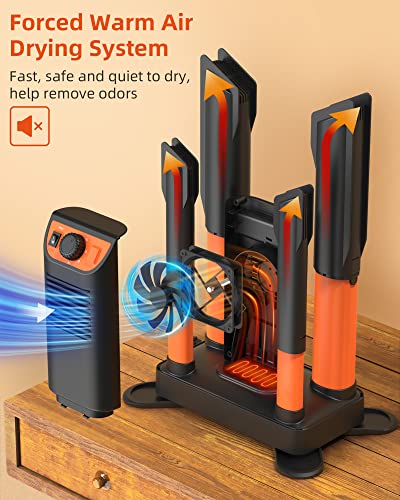 Boot Dryer Shoe Dryer, Glove Dryer & Boot Warmer with Heat Blower, Ski Boot Dryer with Adjustable Tubes & Timer, Ultra Silent, Quick Drying for Work Boots, Ski Boots, Sneakers, Gloves, Hats, Helmets