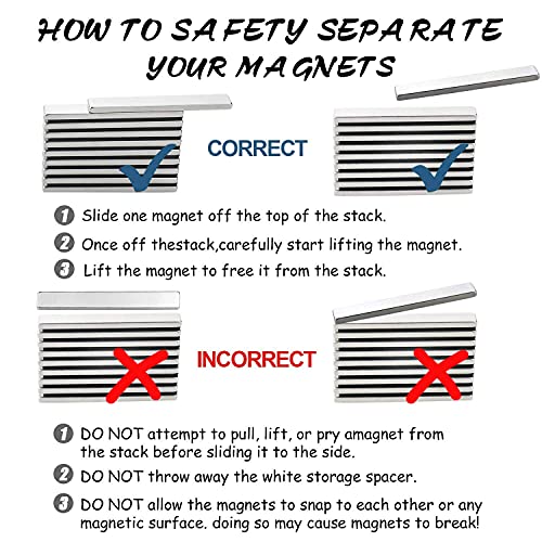 Powerful Neodymium Bar Magnets, Rare-Earth Metal Neodymium Magnet - 60 x 10 x 3 mm, Pack of 24