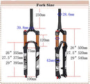 BUCKLOS 26/27.5/29 Travel 120mm MTB Air Suspension Fork, Rebound Adjust 1 1/8 Straight/Tapered Tube QR 9mm Manual/Remote Lockout XC AM Ultralight Mountain Bike Front Forks