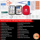 YESDEX First Aid Kit 130pcs Medical Travel Workplace Family Safety, Emergency Bag Box,Registered