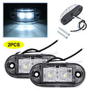 2X Side Marker Clearance 12V LED Lights Cool White Indicators Trailer Caravan RV