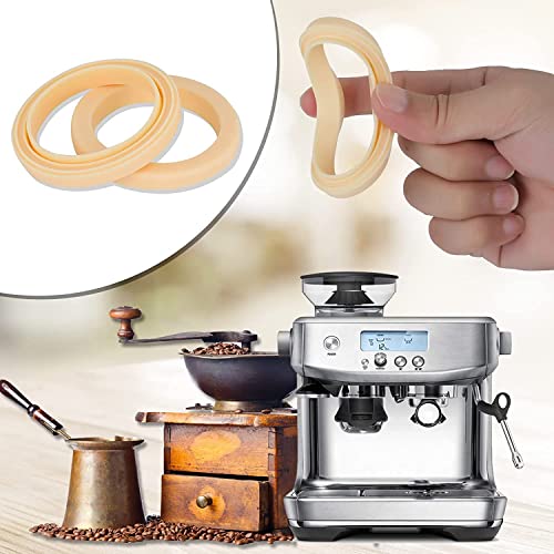 KANZEE 2X Coffee Espresso Machine Brew Group Head Seal Gasket + 4X Cleaning Tablets for Espresso Machine - Compatible with Breville Espresso Machine 878/870/860/840/810/500/450, 54mm Silicone Ring