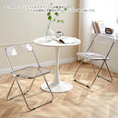 Modern Acrylic Folding Chairs-KAIHAOWIN Transparent Clear Folding Chair-Acrylic Ghost Stackable Crystal Seat-PC Plastic Living Room Seat-Chrome Frame Accent Side Chair for Outside Inside (Clear)