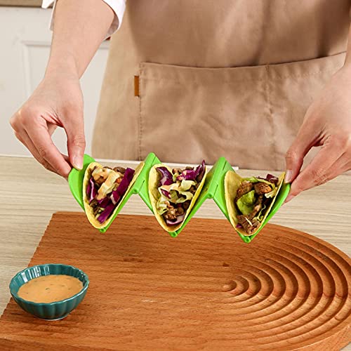 Taco Holder | Colorful Tortilla Holders,Taco Rack Pancake Tray Holds 3 or 2 Tacos Each Keeping Shells Upright, Dishwasher