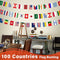 100 Countries String Flag, 82 ft International Flags Bunting Banner, World Flag Banner Decoration for School, Sports Events, Grand Opening, Party