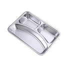 Stainless Steel Divided Dinner Tray Lunch Container Food Plate for School Cantee- Durable, Anti-Rust Design