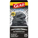 Glad Forceflex Trash Bags, Multipurpose Rubbish Bags with Stretchable Strength, Fits 30 Gallon Can, 25 Count