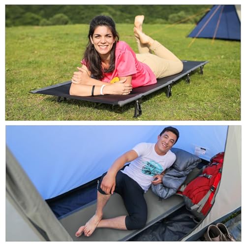 KingCamp Ultra-light Folding Camping Bed for Home Festivals Outdoors Weight Capacity 120kg (Grey)