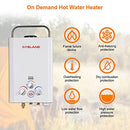 Tankless Water Heater, GASLAND Outdoors BE158 1.58GPM 6L Outdoor Portable Gas Water Heater, Propane Water Heater, Overheating Protection, Easy to Install, Use for RV Cabin Barn Camping Boat, White