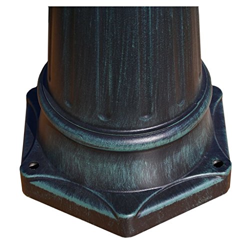 vidaXL Garden Light Post Outdoor Patio Backyard Pathway Walkway Lantern Lamp Decorative Lighting 3-arms 215 cm Dark Green/Black Aluminium