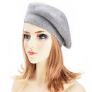 ZLYC Womens Reversible Cashmere Beret Hat Double Layers French Beret (Gray)