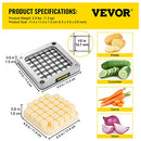 VEVOR Replacement Chopper Blade, 1/2 inch, 3 PCS French Fry Blade Assembly with 6 Extra Knives, Stainless Steel Dicer Parts and Push Block for Cutting Potatoes Carrots Onions Cucumbers Mushrooms