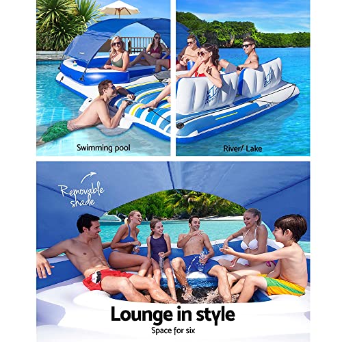 Bestway Inflatable Pool Floats, Swimming Pools Bed Water Float Beach Chair Lounge Floating Blow Up Tanning Beds Sun Tan for Outdoor Camping, with 6 Cup Holders 1 Cooler Bag Multicolour