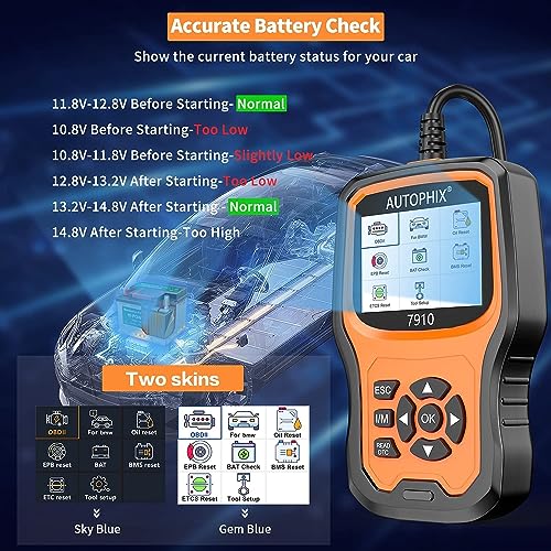 AUTOPHIX 7910 Enhanced Full Systems Diagnostic Scan Tool Compatible with BMW All Special Functions OBD2 Scanner Auto Fault Code Reader Battery Registration Tool [2024 New Version]