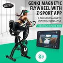 Genki X-Bike Magnetic Exercise Bike Folding Upright Cycling Spin Bike Recumbent Bicycle Home Gym Fitness 10 Resistance w/Bluetooth App Phone Holder