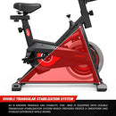 GENKI Spin Bike Exercise Bike Home Gym Fitness Indoor Cycling Workout w/LCD,Front Wheels,Max User Weight 150kg,Black