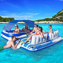 Bestway Inflatable Pool Floats, Swimming Pools Bed Water Float Beach Chair Lounge Floating Blow Up Tanning Beds Sun Tan for Outdoor Camping, with 6 Cup Holders 1 Cooler Bag Multicolour