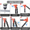 HAUTMEC Pop Rivet Gun,4 in 1 Hand Riveter with 4 Tool-Free Interchangeable Rivet Heads HT0087-HR