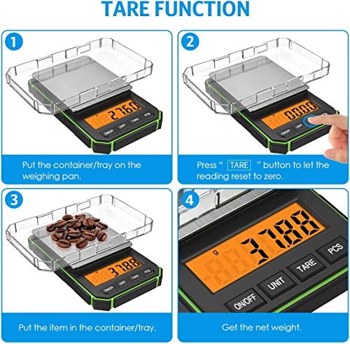 AMIR Mini Digital Weighing Scale, 300g by 0.01g, Multifunctional Kitchen Scale, Pocket Scale, Food Scale, Jewelry Scale, Kitchen Scale 300g (Battery Included)