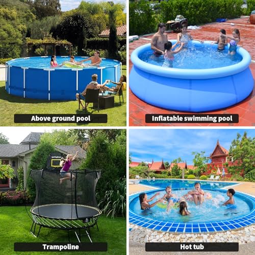 8 Ft Round Pool Cover Solar Cover for above Ground Pool with Pool Covers Accessories Swimming Round Solar Pool Covers for above Ground Pools Heavy-Duty Waterproof Dustproof(Black)