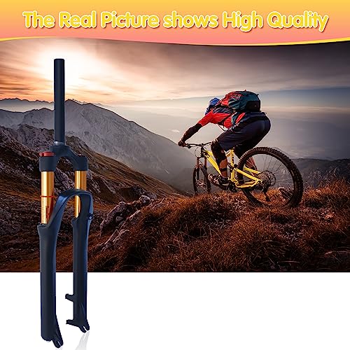 ZTZ Splumzer Suspension Forks Mountain Bike Front Fork Gas Fork Bicycle Shock Absorber Shoulder Control 27.5 32mm Tube Gas Fork (Matte Black + Gold Inner Tube, 27.5)