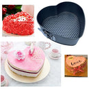 Zojoca Living Love Heart Springform Cake Tin 21.5cm x 20.5cm x 8cm Carbon Steel Non Stick, Grey - Ideal for Cheesecakes, Cakes or Jelly Cakes Too!