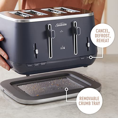 Sunbeam Kyoto City Collection 4-Slice Toaster | High Lift & Quick Check Lever, Self-Centering Slots, 9 Browning Settings, Removable Crumb Tray, Black TAM8004BK