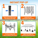 Pop Up Canopy Tent 10x20 - Commercial Instant Shelter Foldable/Collapsible Sun Shade Canopy Pop Up Tent w/Waterproof Tent Top, Portable Carry Bag & Sand Bag - SereneLife SLGZ20W (White)