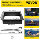 VEVOR Fire Pit Ring, 36-Inch Outer/30-Inch Inner Diameter Fire Pit Insert,1.5 mm Thickness Fire Ring, DIY Steel Ring with Tongs In-Ground Fire Pit Liner for Outdoor, Patio, Backyard