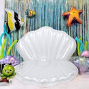 Zcaukya Inflatable Seashell Pool Float, 45.2 Inch Giant Clam Air-Filled Toys with Pearl Ball for Kids Birthday Party Swimming Pool Summer Beach Party Mermaid Ocean Theme Party Decor