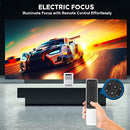 【Electric Focus】 Projector - 200" HD 1080p Supported Projector, 9500 Lumen LED Brightness Projector, 10,000:1 Contrast Projector, HiFi Speaker, Bluetooth, 100,000-Hour Lamp Life