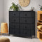 Luxsuite Chest of 8 Drawers Cabinet Tower Dresser Organizer Clothes Toys Storage Unit Fabric Bin Steel Frame Living Room Bedroom Hallway Entryway Furniture Black