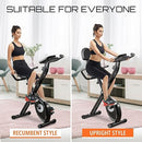 Exercise Bike Home Gym Fitness Spin Recumbent Stationary Indoor Cycling Trainer Cardio Workout Machine Folding LCD Magnetic Resistance