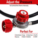 GasOne 2109-RED 4 ft High Pressure 0-20 PSI Adjustable Regulator with Red QCC-1 Type Hose-Works with Newer U.S. Propane Tanks