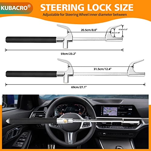 Steering Wheel Lock, Universal Vehicles Wheel Lock, The Club Steering Wheel Lock Anti-Theft Device, The Club Steering Wheel Lock Car Lock Security for Auto/Truck/SUV/Van/Trailer, 3 Keys