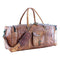Leather Duffle Bags Large 24 Inch Square Duffel Travel Gym Sports Overnight Weekender Leather Bag for Men and Women by KPL