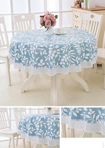 Waterproof Vinyl Tablecloth Lace Round Tablecloths, Wipeable Table Cover for Kitchen and Dining Room (60" X 60") (Type 3)