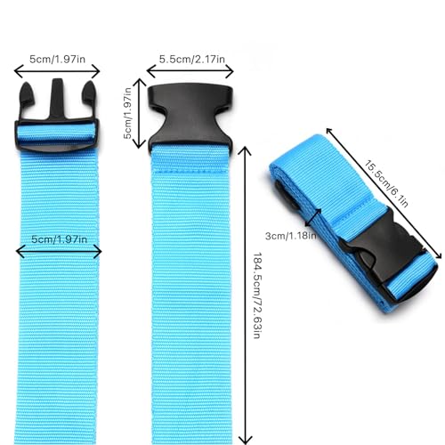 4 Pcs Luggage Straps Adjustable Suitcase Belts, Suitcase Packing Belts with Buckles, Security Clip Straps for Luggage Suitcase Travel Handbags