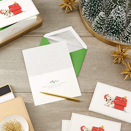 Hallmark Signature Peanuts Boxed Christmas Cards, Snoopy Lights (10 Cards with Envelopes)