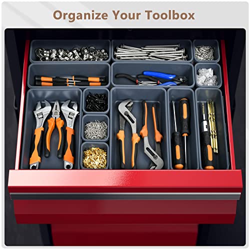 【𝟯𝟮𝗣𝗖𝗦】A-LUGEI Tool Box Organizer Tray Divider Set, Desk Drawer Organizer, Garage Organization and Storage Toolbox Accessories for Rolling Tool Chest Cart Cabinet Work Bench Small Parts Hardware