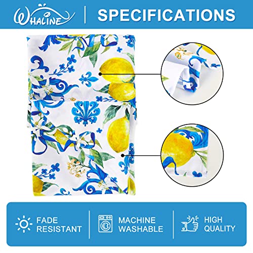 Whaline Lemon Tablecloth Rectangle Italian Lemons Fabric Table Cloth Waterproof Washable Spring Summer Lemon Table Cover for Picnic Dinner Table Home Kitchen Party Decoration, 60 x 104 Inch