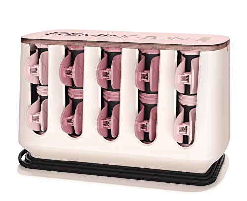 Remington PROluxe H9100 Heated Hair Rollers OPTIheat Technology Innovative Clip Design Two Sizes (25mm, 32mm) Pink/Black