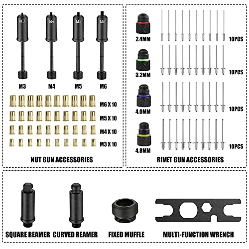 TOPEX 3IN1 Nut Rivet Riveter Rivnut Nutsert Hand Rivet Reamer Reaming Gun