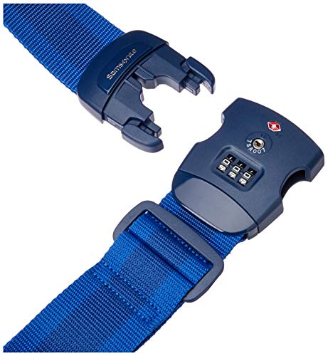 SAMSONITE Global Travel Accessories - Luggage Strap with Lock Luggage Strap, Blue (Midnight Blue), 190 Centimeters, with Integrated 3-Digit TSA Combination Lock