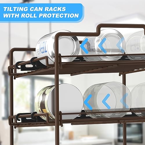 4-Tier Stackable Can Storage Rack, Sulishang Stainless Steel Upgraded Large Capacity, Suitable for Kitchen Cabinets, Pantry, Multifunctional Storage Rack