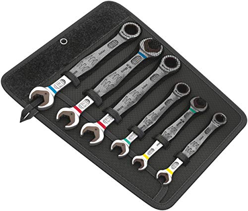 Wera 6000/6002 Joker 6 Set 1 Joker 6 Set 1 Set of Ratcheting Combination/Double Open-Ended Wrenches 6 Pieces, 6 Pieces, Multi-Colour, 4013288173034