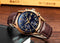 LIGE Men's Watches Elegant Luxury Analog Quartz 3ATM Waterproof Chronograph Watch for Male Fashion Casual Brown Leather Round Blue Dial Calendar Business Gents Dress Wristwatch