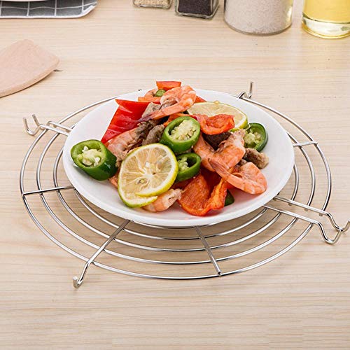 Stainless Steel Shelves Food Cooling Rack Strainer Kitchen Wok Fry Pan Pot for Fry Pan Drainer Rack for Tempura Fried Chicken(Large)