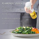 Flairosol OLIVIA.The Original,Advanced Oil Sprayer for Cooking,Salad Dressings & More with Portion Control,Trusted by Professional Chefs.(Glass Bottle,Golden Print) 130ml/4.4 oz,(FL1002)